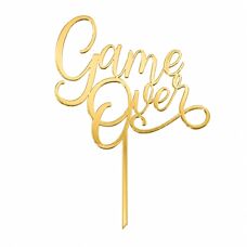 Cake Topper Gold - Game Over