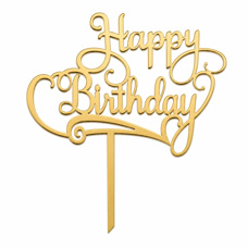 Cake Topper Gold - Happy Birthday No. 05