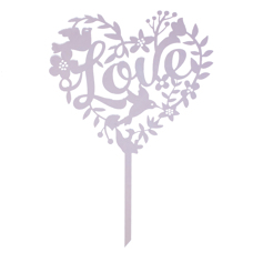 Cake Topper Silver - Love