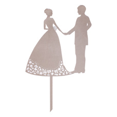 Cake Topper Silver - Just Married