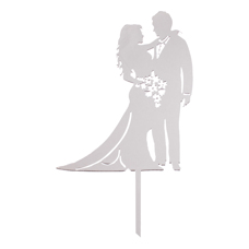 Cake Topper Silver - Just Married No. 02