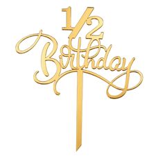 Cake Topper Gold - 1/2 Birthday