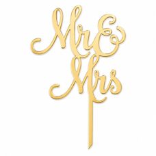 Cake Topper Gold - Mr&Mrs