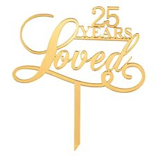 Топър за торти златен - 25 Years Loved