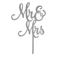 Cake Topper Silver - Mr&Mrs