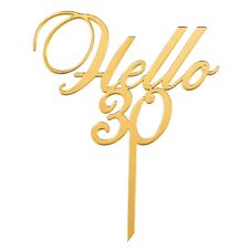 Cake Topper Gold - Hello 30