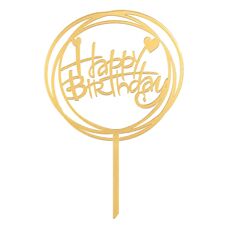 Cake Topper Gold - Happy Birthday No. 09