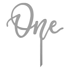 Аксесоари за украса - Топър за торти сребърен - One