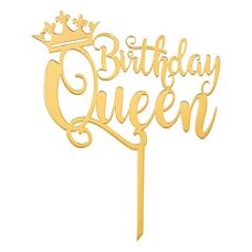 Cake Topper Gold - Birthday Queen