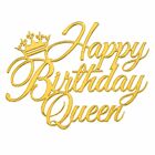Cake Topper Gold Without Leg - Happy Birthday Queen