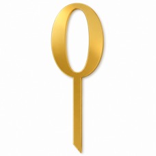 Gold Number 0 Cake Topper – 14 cm