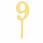 Златист топер за торта с цифра 9 – 14 см