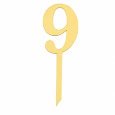 Gold Number 9 Cake Topper – 14 cm