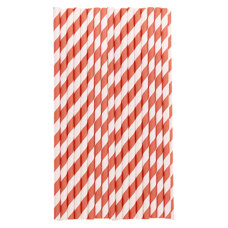 Cake Pops Straws - Orange Stripes - pk/20