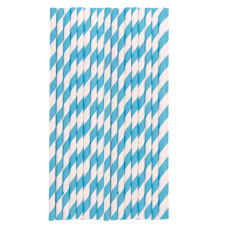 Decoration Materials - Cake Pops Straws - Blue Lines Zig-Zag - pk/20