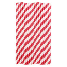 Decoration Materials - Cake Pops Straws - Red Lines - pk/20