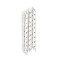 Cake Pops Straws - Silver Metallic Dots - pk/20