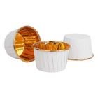 Baking Cups White Gold-Foil pk/25