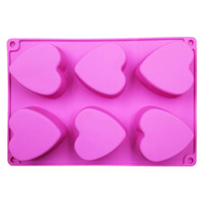 Cakes and Muffins - Silicone Mold for Baking - Hearts 6 cav
