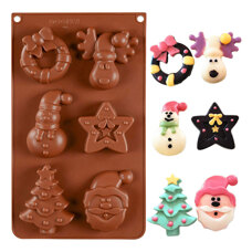 Silicone Mold for Baking - 6 Christmas Figures