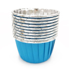 Baking Cups Blue Foil Silver pk/25
