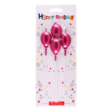 Candles Red Balloon Set/4