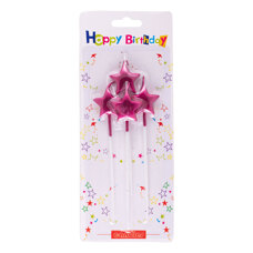 Decoration Materials - Candles Red Stars Set/4