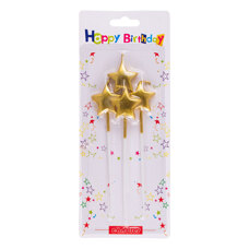 Candles Gold Stars Set/4