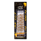 Candles White with Gold Baloons Set/6