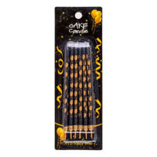 Candles Black with Gold Baloons Set/6