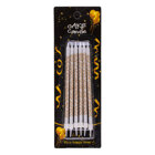 Candles White with Gold Stars Set/6