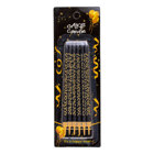 Candles Black with Gold Stars Set/6