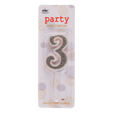 Birthday Candle Three - Silver