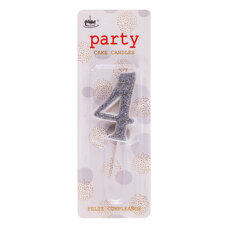 Birthday Candle Four - Silver