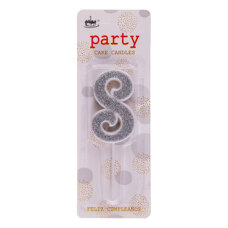 Birthday Candle Eight - Silver