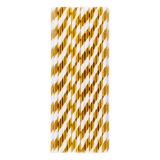 Decoration Materials - Paper Straws Gold pk/25
