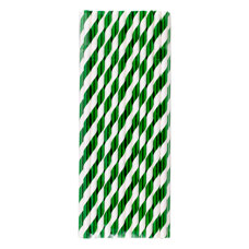 Decoration Materials - Paper Straws Green pk/25
