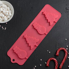 Silicone Mold - Snowman and Christmas Tree