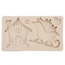 Modeling Molds - Silicone mold - Christmas House And Sled