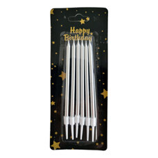 Candles Silver Set/6 12.5 cm