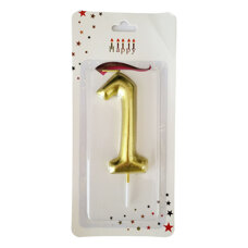 Birthday Candle One - Gold 9 cm