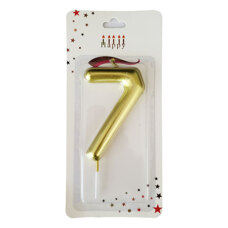 Birthday Candle Seven - Gold 9 cm