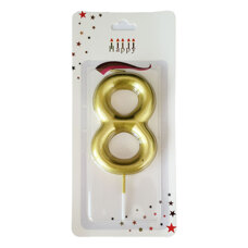 Birthday Candle Eight - Gold 9 cm