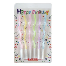 Candles Spiral Pastel Colors Set/6