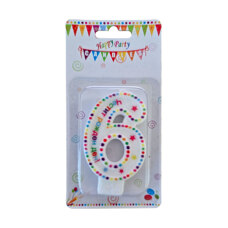 Decoration Materials - Birthday Candle Six - Happy Birthday 9 cm