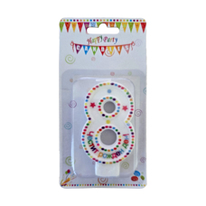 Birthday Candle Eight - Happy Birthday 9 cm