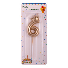 Decoration Materials - Birthday Candle Five - Six With A Crown 6 cm