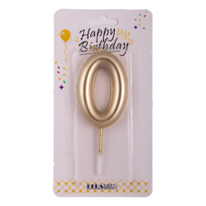 Birthday Candle Zero - Gold 6 cm No. 02
