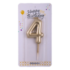 Birthday Candle Four - Gold 6 cm No. 02