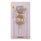 Birthday Candle Five - Gold 6 cm No. 02